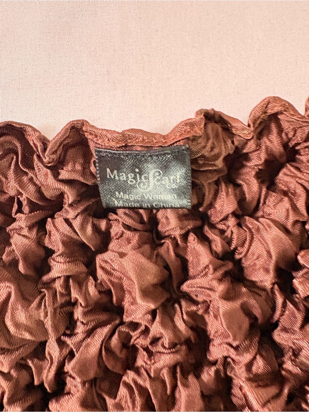 Magic Ruffled Scarf in Rust - Picture 2 of 3